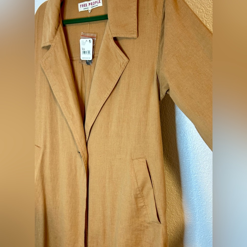 NWT Free People • We the Free Rae Linen Longline Duster XS - Picture 4 of 10
